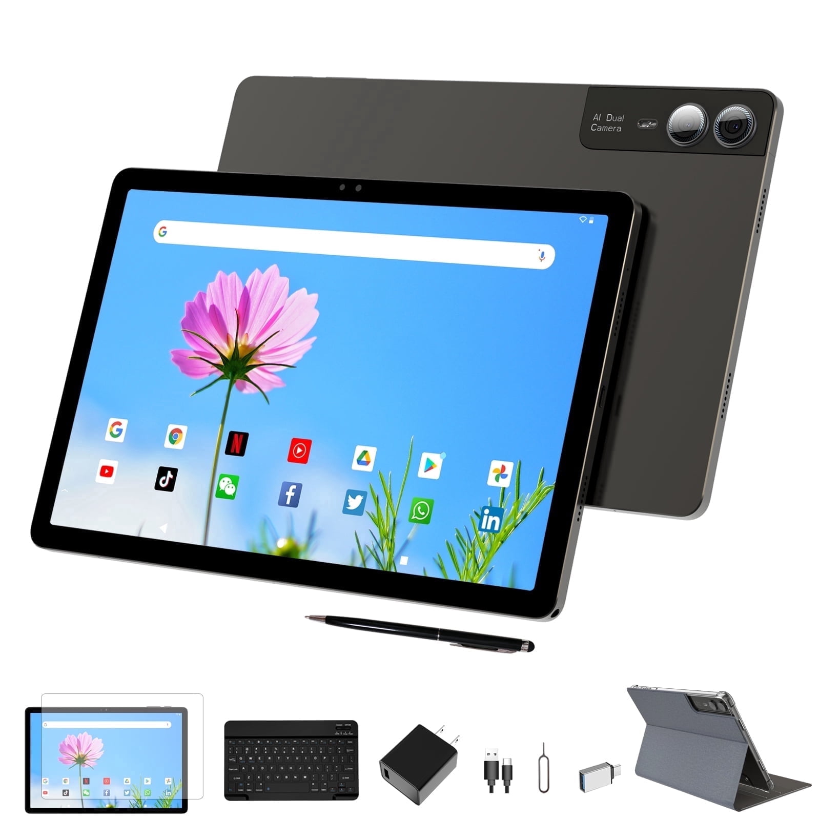 Free Shipping! YHWHHI 11 Inch Android 14 Tablet 18GB RAM 128GB ROM