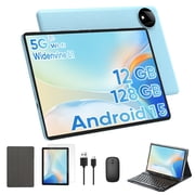 2025 Latest 11-inch Android 15 Tablet, 12GB RAM, 128GB ROM, HD Display, Octa-Core Processor, Dual Cameras, Stereo Speakers, 5GWIFI