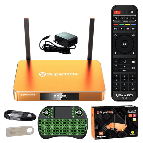 2026 Latest Smart Superbox S-7 Prime Fully Loaded, Super Stable Box S7prime with 4G+128G Storage, 6K HDMI Powerful Media Box S-7 Built in Voice System, Android 12