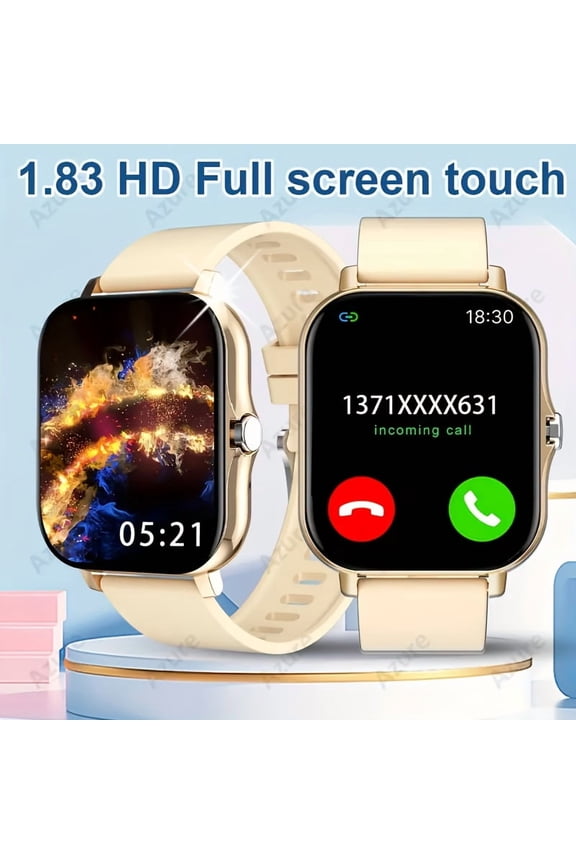 [2025 Latest Smart Watch] 2025 Latest Smart Watch - 1.83 Inch Square Dial, Answer/Make Calls, Multiple Sports Modes, Pedometer, Calories Tracker, Multi-function