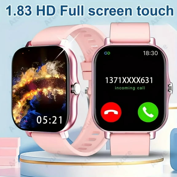 [2025 Latest Smart Watch] 2025 Latest Smart Watch - 1.83 Inch Square Dial, Answer/Make Calls, Multiple Sports Modes, Pedometer, Calories Tracker, Multi-function