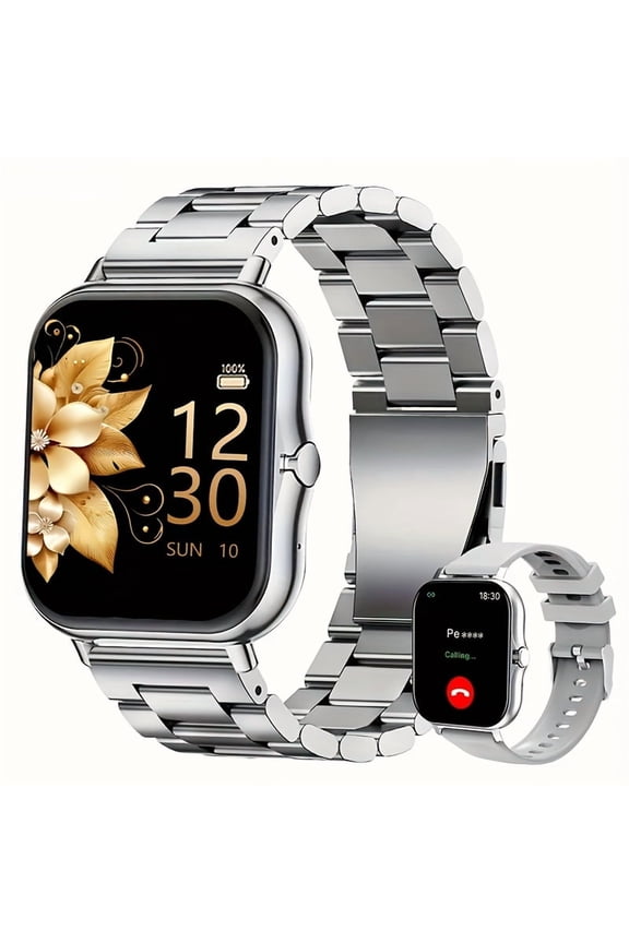 [2025 Latest Smart Watch] 2025 Latest Smart Watch - 1.83 Inch Square Dial, Answer/Make Calls, Multiple Sports Modes, Pedometer, Calories Tracker, Multi-function