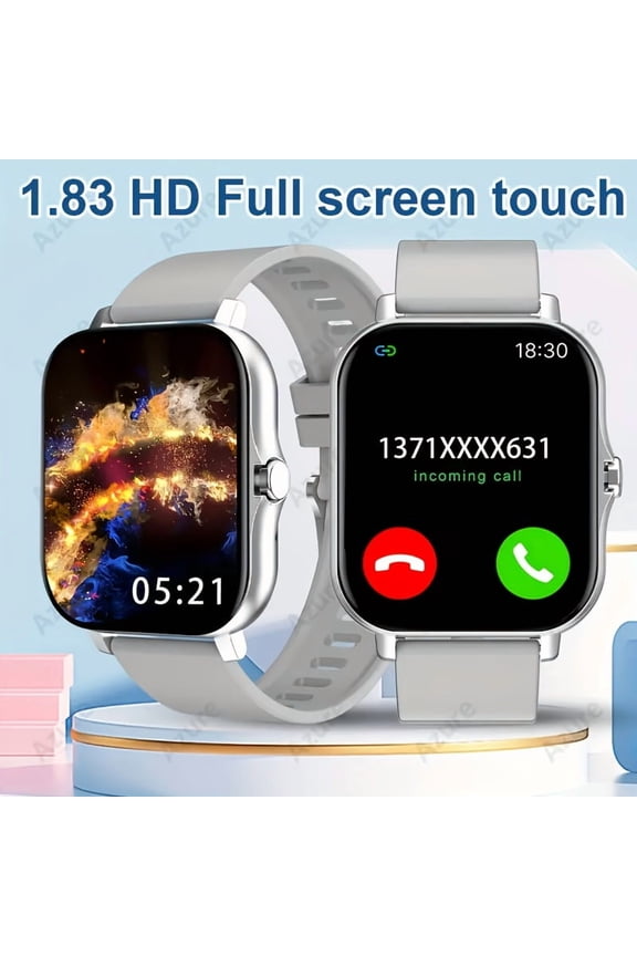 [2025 Latest Smart Watch] 2025 Latest Smart Watch - 1.83 Inch Square Dial, Answer/Make Calls, Multiple Sports Modes, Pedometer, Calories Tracker, Multi-function