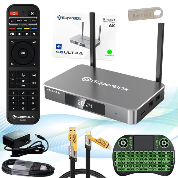 2025 Latest Superbox S6 Ultra Fully Loaded, 4G RAM+128G ROM, Smart Super Box with Voice Remote, & Time Shift, Premium 6K, Easy Setup Guide (Parental Control Time Included)