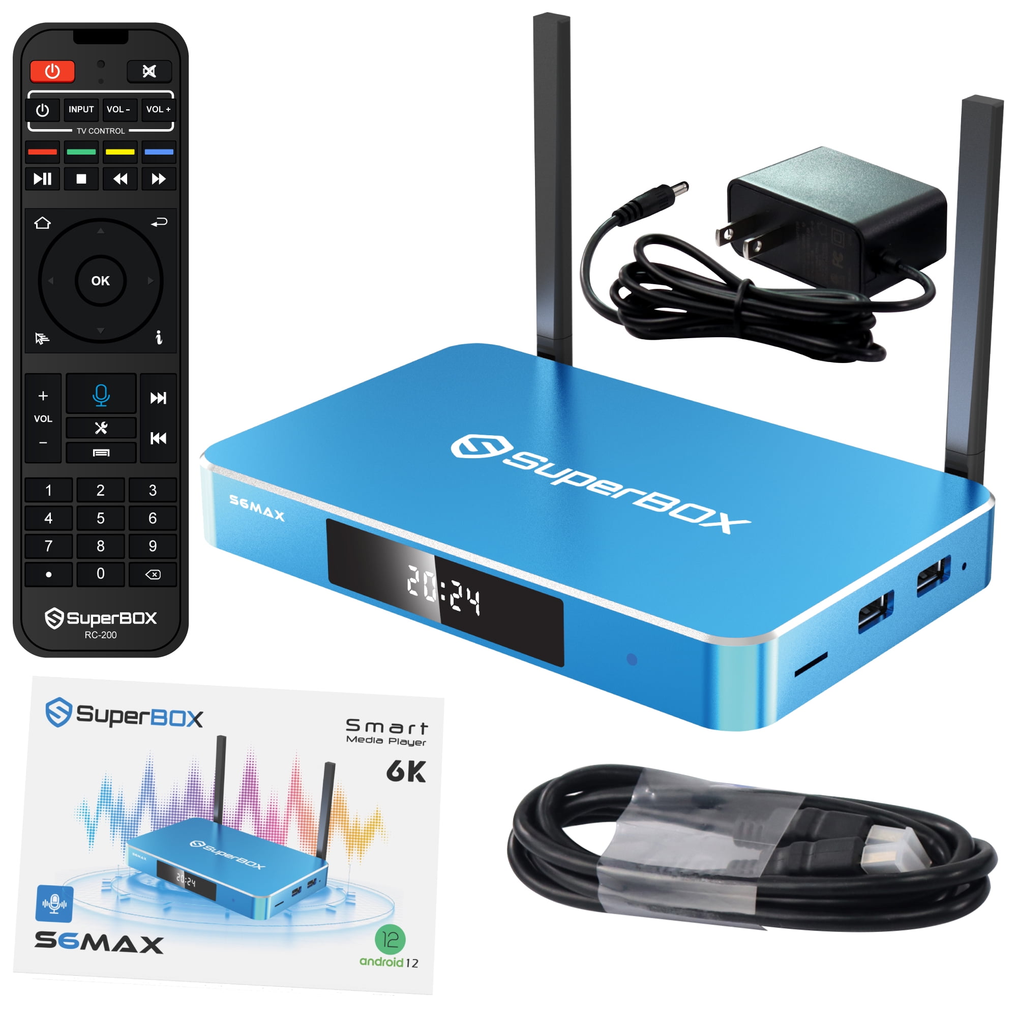 2025 Latest Superbox S6max Fully Loaded, Super Box S6 Max with 4G+64G+64G Storage, Powerful Smart TV Box S6 with Time Shift, Parental Control Time & Voice Controls for Family Fun
