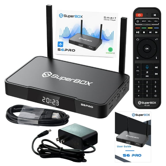 2026 Latest Superbox S6pro Fully Loaded, Super Box S6 Pro with 4G+32G+64G Storage, Powerful Smart TV Box S6 with Time Shift, Parental Control Time & Voice Controls for Family Fun