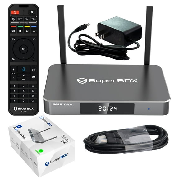2025 Latest Superbox S6ultra Fully Loaded, Super Box S6 Ultra with 4G+128G+64G Storage, Powerful Smart TV Box S6 with Time Shift, Parental Control Time & Voice Controls for Family Fun
