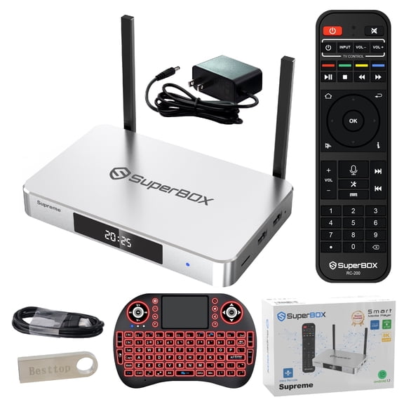 2025 Latest Superbox Supreme Fully Loaded with Gifts, Super Box Supreme with 4G+128G Storage, Powerful Smart TV Box S6 with Time Shift, Parental Control Time & Voice Controls for Family Fun