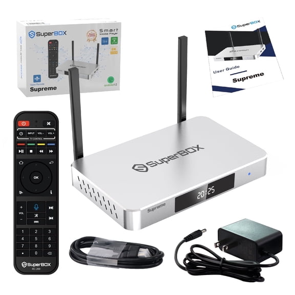 2025 Latest Superbox Supreme Fully Loaded, Super Box Supreme with 4G+128G Storage, Powerful Smart TV Box S6 with Time Shift, Parental Control Time & Voice Controls for Family Fun