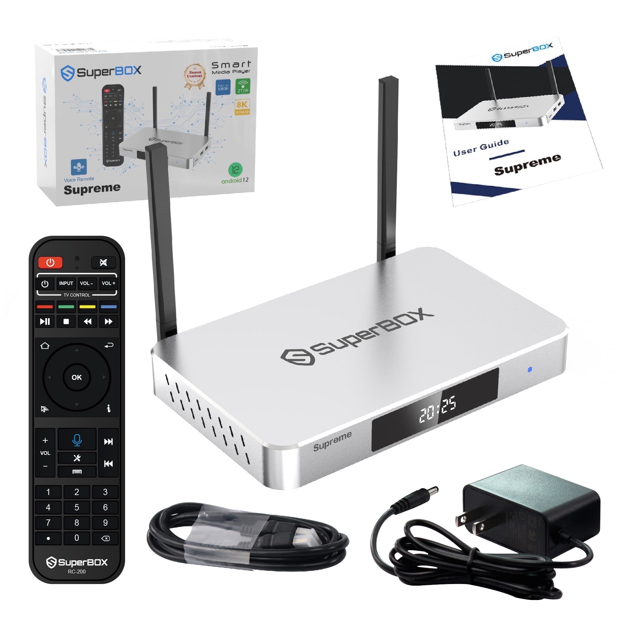 2025 Latest Superbox Supreme Fully Loaded, Super Box Supreme with 4G+128G Storage, Powerful Smart TV Box S6 with Time Shift, Parental Control Time & Voice Controls for Family Fun