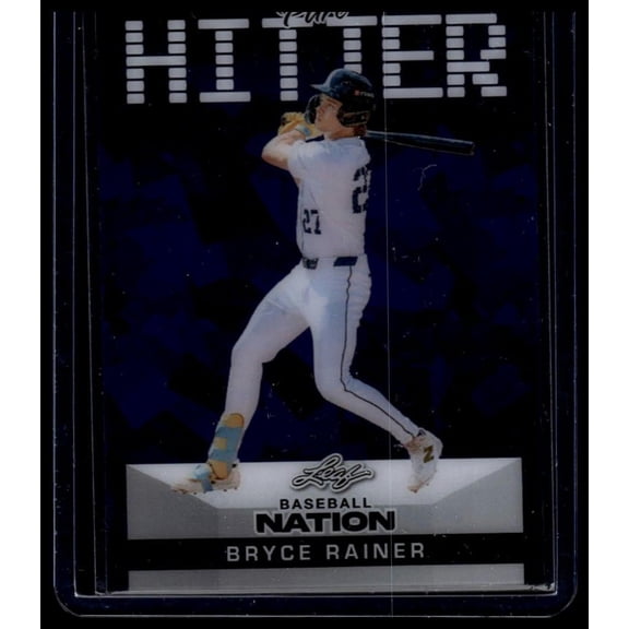 2025 Leaf Baseball Nation Pure Hitters Crystal Purple SN #PB-3 Bryce Rainer Florida Marlins Baseball Card Florida Marlins MLB BASEBALL Trading Card