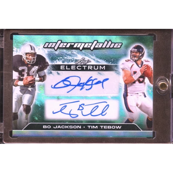 2025 Leaf Electrum Intermetallic Autograph Football Card Bo Jackson Tim Tebow I-3 1/1