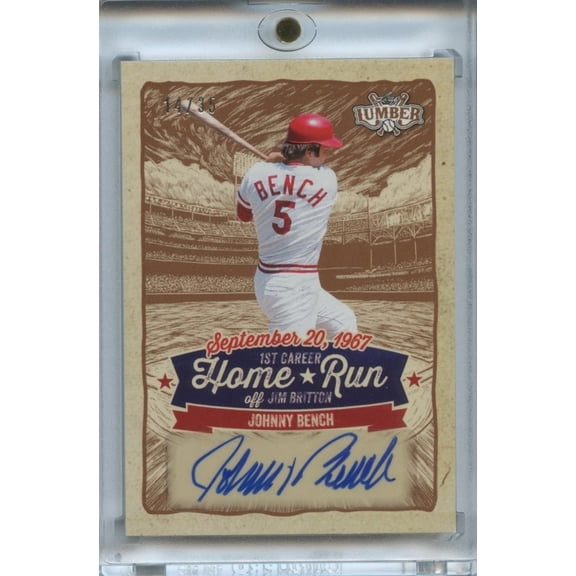 2025 Leaf Johnny Bench Cincinnati Reds Auto Label Sticker Baseball Card Near Mint