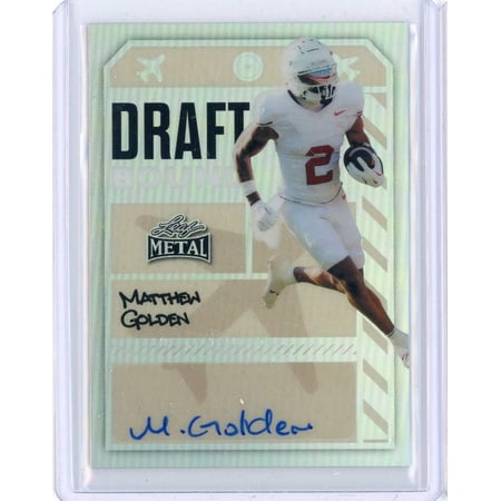 2025 Leaf Metal Matthew Golden #DBAMG1 Draft Bound Silver /69 Rookie RC Football Card
