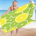 thumbnail image 1 of 2025 Lemon Print Beach Towel 30x60in - Quick-Dry Sandproof Microfiber for Pool, Travel & Yoga | Lightweight Foldable Towel with UV Protection & Compact Design, 1 of 4