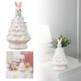 thumbnail image 1 of 2025 Lighted Easter Bunny Ceramic Tabletop Tree, 5.9 Inch Rabbit Figurine with Colorful Lamp Beads & Bunny Ears, Spring Easter Holiday Decor & Night Light for Home, 1 of 7
