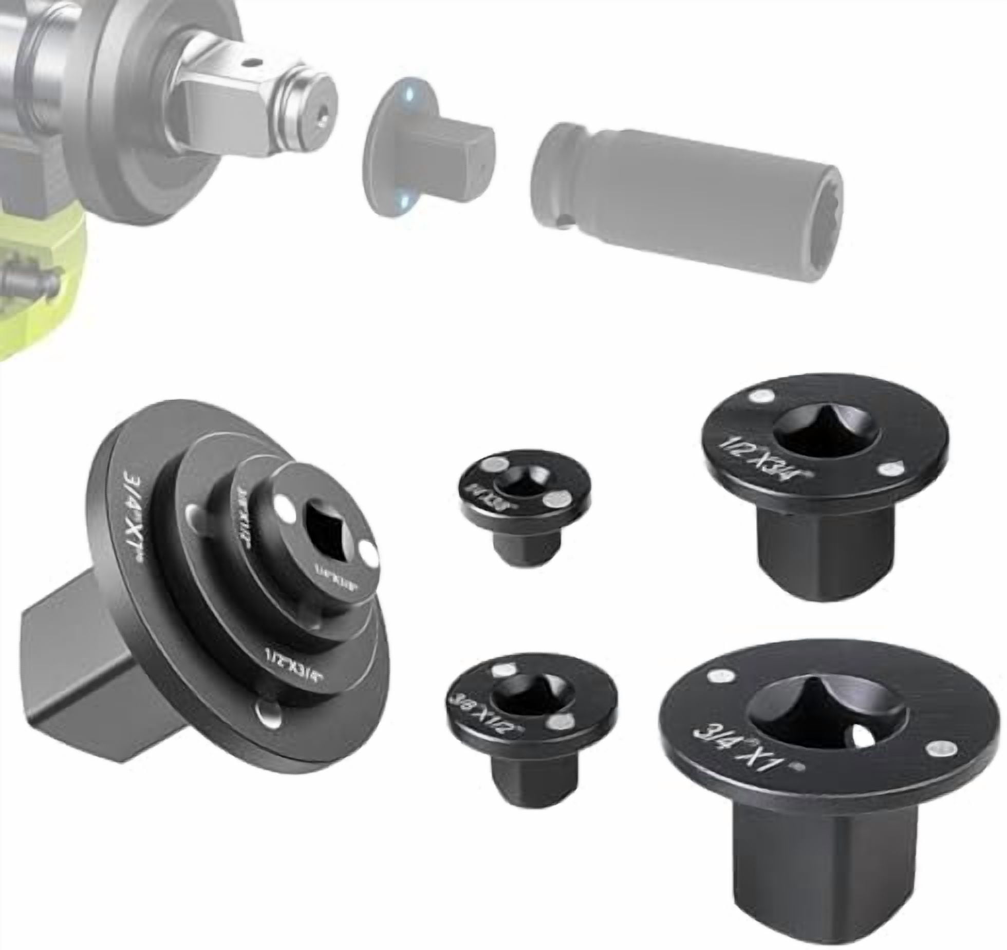 BlueSpot 8-Piece Impact Socket Adapter Set – 1/2, 1/4, 3/8, 3/4 Reducer & Converter Kit