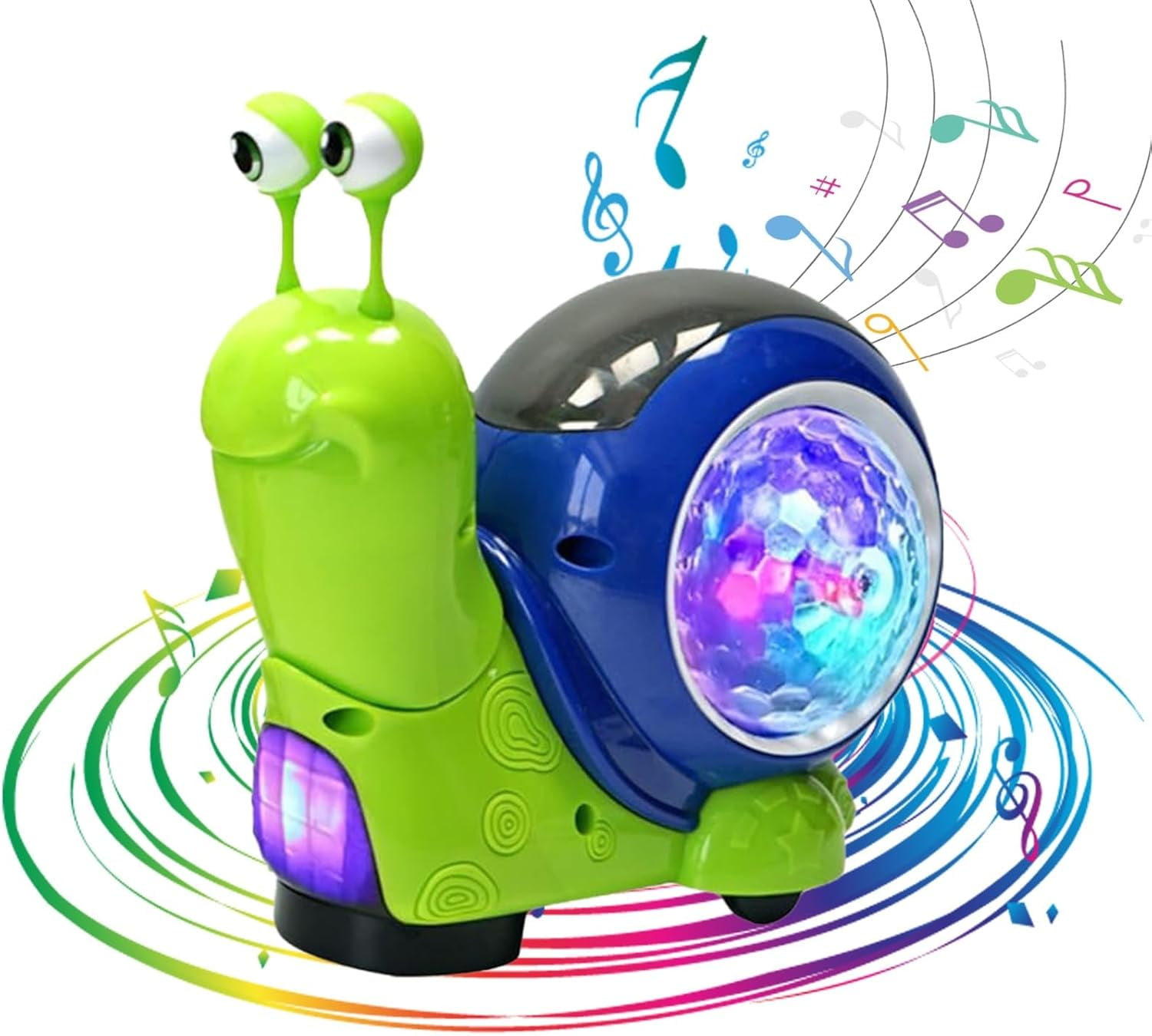 2025 Luminous Snail Toy - Electric Baby Crawling Toys, Snail Musical Toys For Infant, Baby, Toddler With Light-Up Music & Walking, Dancing - Crawling Snail Baby Toy, Interactive Sensory Toys For Home