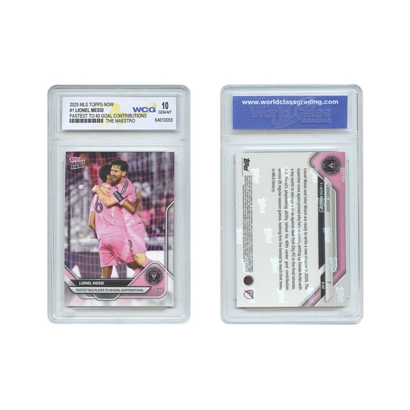 2025 MLS Topps Now LIONEL MESSI Fastest 40 Goal in History Card #1 Gem Mint 10