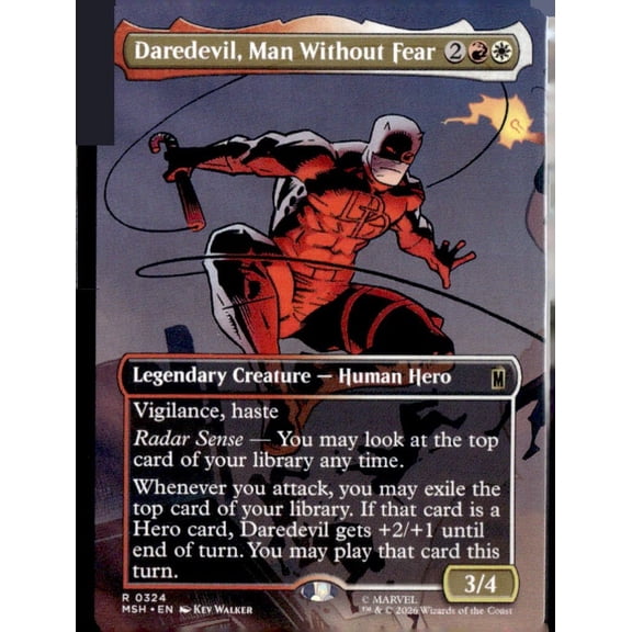 2025 Magic The Gathering Marvel Secret Lair Daredevil Borderless Trading Card