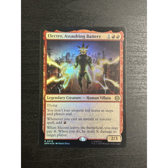 2025 Magic: The Gathering Marvel Secret Lair Electro, Assaulting Battery Foil