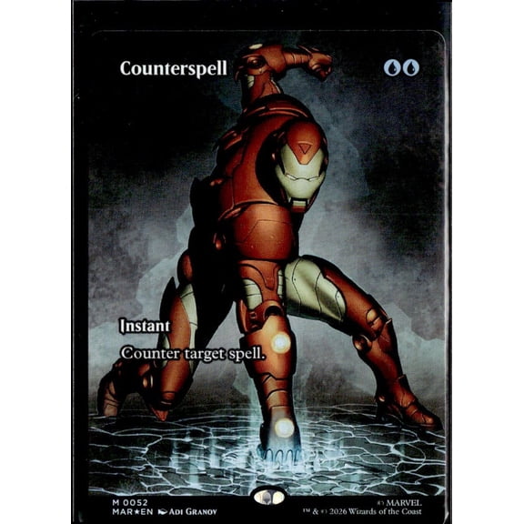 2025 Magic The Gathering Marvel Secret Lair Iron Man CounterSpell Full Art Trading Card