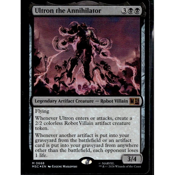 2025 Magic The Gathering Marvel Secret Lair Ultron Robot Villain Legendary Artifact Creature