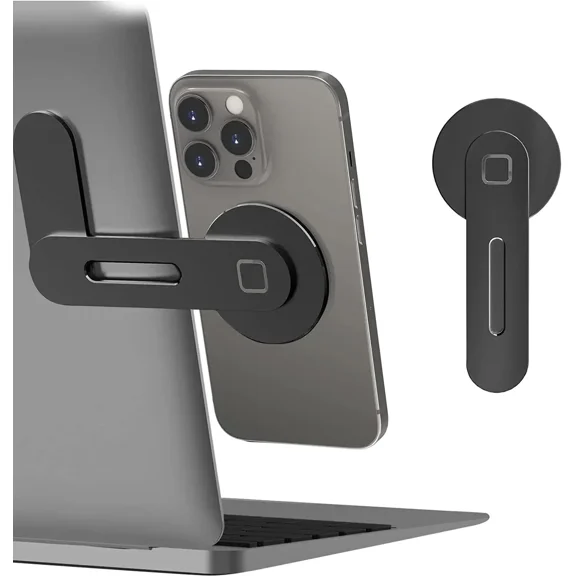 2025 Magnetic Laptop Phone Holder Computer Monitor Side Cell Phone Slim& Foldable For iPhone 14 13 12 Series Case and All Phone