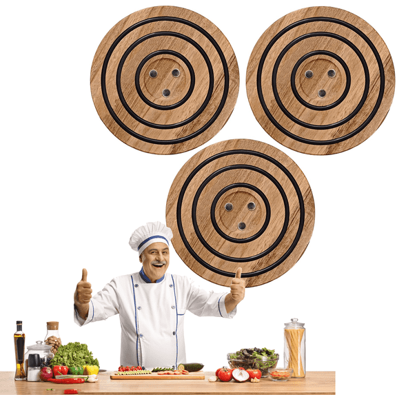 2025 Magnetic Wooden Trivet for Hot Pots and Pans - Tree-Shaped Non-Slip Pot Holder Coaster Mat Rack , Wood Magnetic Pot Holder , Heat Resistant Magnetic Pot Trivet(3PCS)