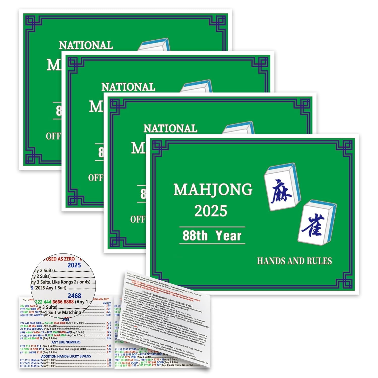 2025 Mahjong Card Official National Mah Jongg League Large Size Card