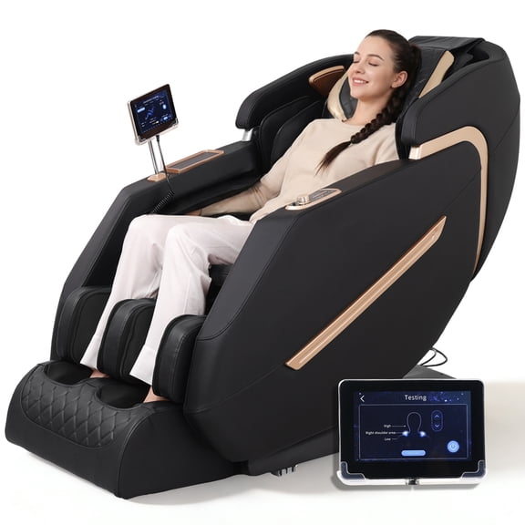 2026 4D Massage Chair Full Body, Zero Gravity Shiatsu Recliner with Long SL-Track, AI Voice & Bluetooth, Feet Rollers, Back & Waist Heating