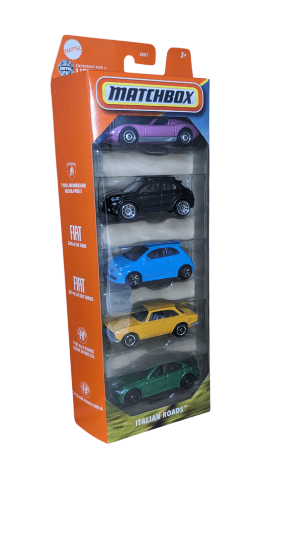 2025 Matchbox Italian Roads 5-Pack Lamborghini Fiat Alfa Romeo