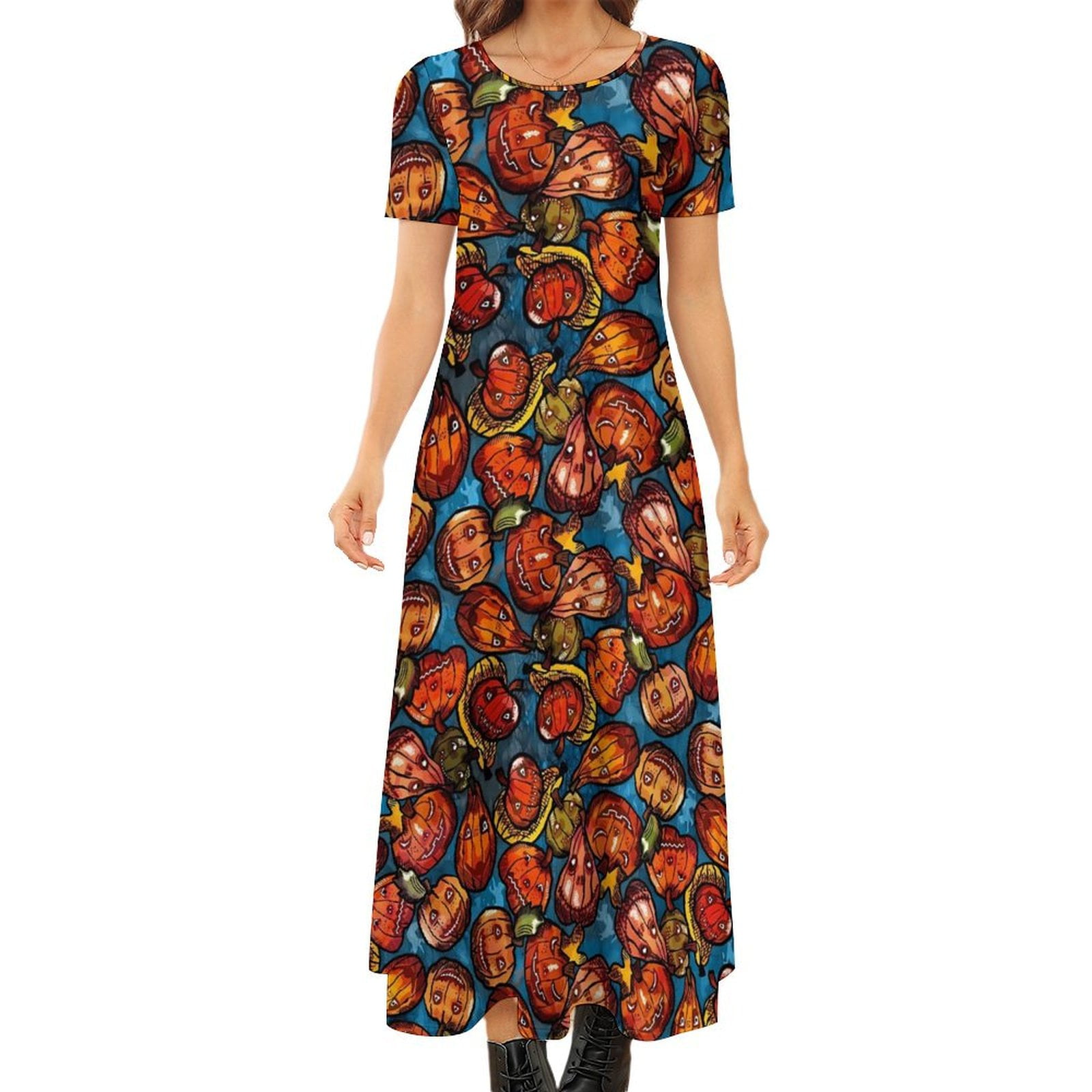 2025 Maxi Pumpkins Long Modern Dresses Gift Dress Print Street Dress