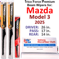 thumbnail image 1 of 2025 Mazda Model 3 Performance Beam Wipers (Set of 3) w/Rear Wiper, 1 of 3