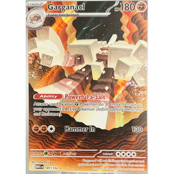 2025 Mega Evolution Garganacl Holo Secret Rare #147/132