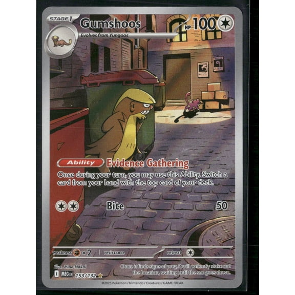 2025 Mega Evolution Gumshoos Holo Secret Rare #153/132