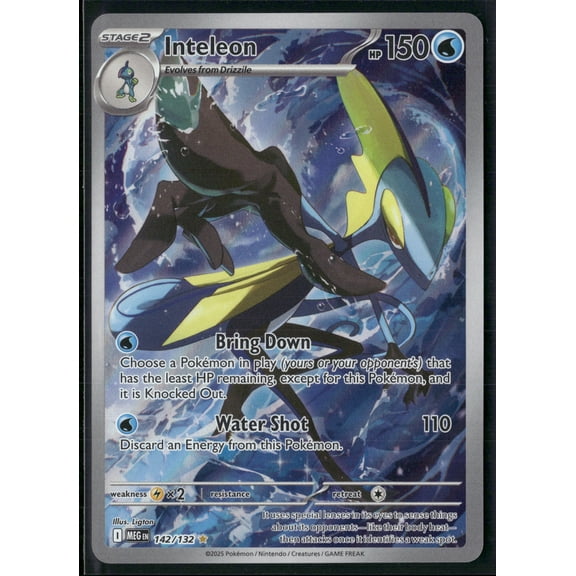 2025 Mega Evolution Inteleon Holo Secret Rare Holo Full Art Rare #142/132