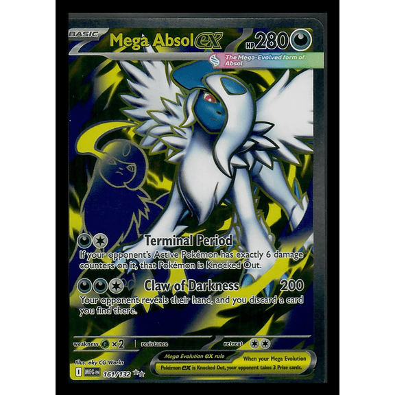 2025 Mega Evolution Mega Absol EX Etched Secret Rare FA #161/132
