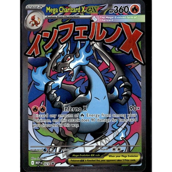 2025 Mega Evolution Mega Charizard X EX Holo Rare #MEP EN 023 English Pokmon Trading Card