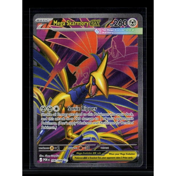 2025 Mega Evolution Mega Skarmory EX SAR Secret Rare Holo 106/88 Pokemon Card English