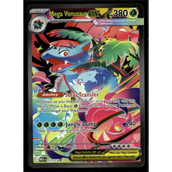 2025 Mega Evolution Mega Venusaur EX Secret Rare SAR Holo 177/132 English Pokmon Trading Card