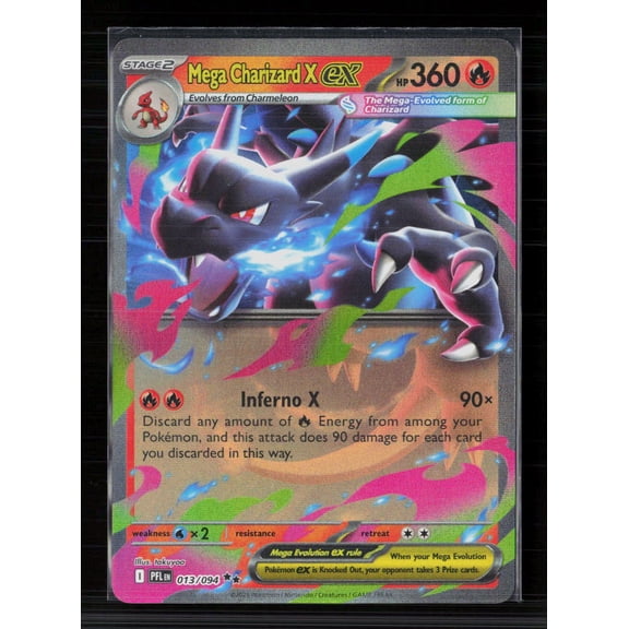 2025 Mega Evolution  Phantasmal Flames Mega Charizard X EX Holo Double Rare #13/94