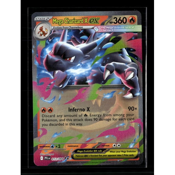 2025 Mega Evolution  Phantasmal Flames Mega Charizard X EX Holo Double Rare #13/94