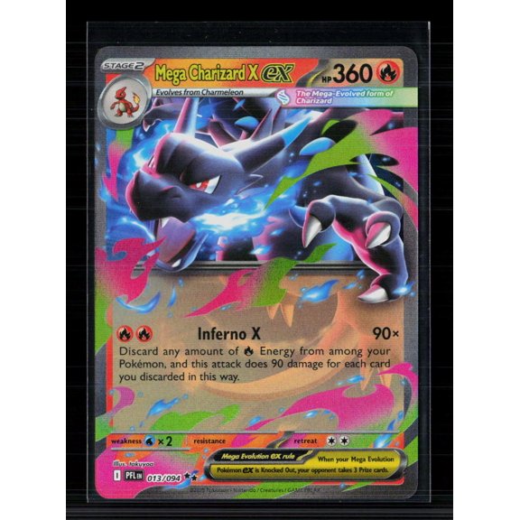 2025 Mega Evolution  Phantasmal Flames Mega Charizard X EX Holo Double Rare RR #13/94