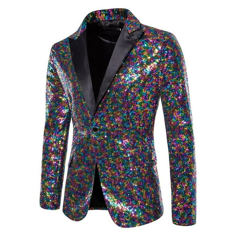 2025 Men Shiny Sequin Blazers Mens Suit Slim Fit Tuxedo Party