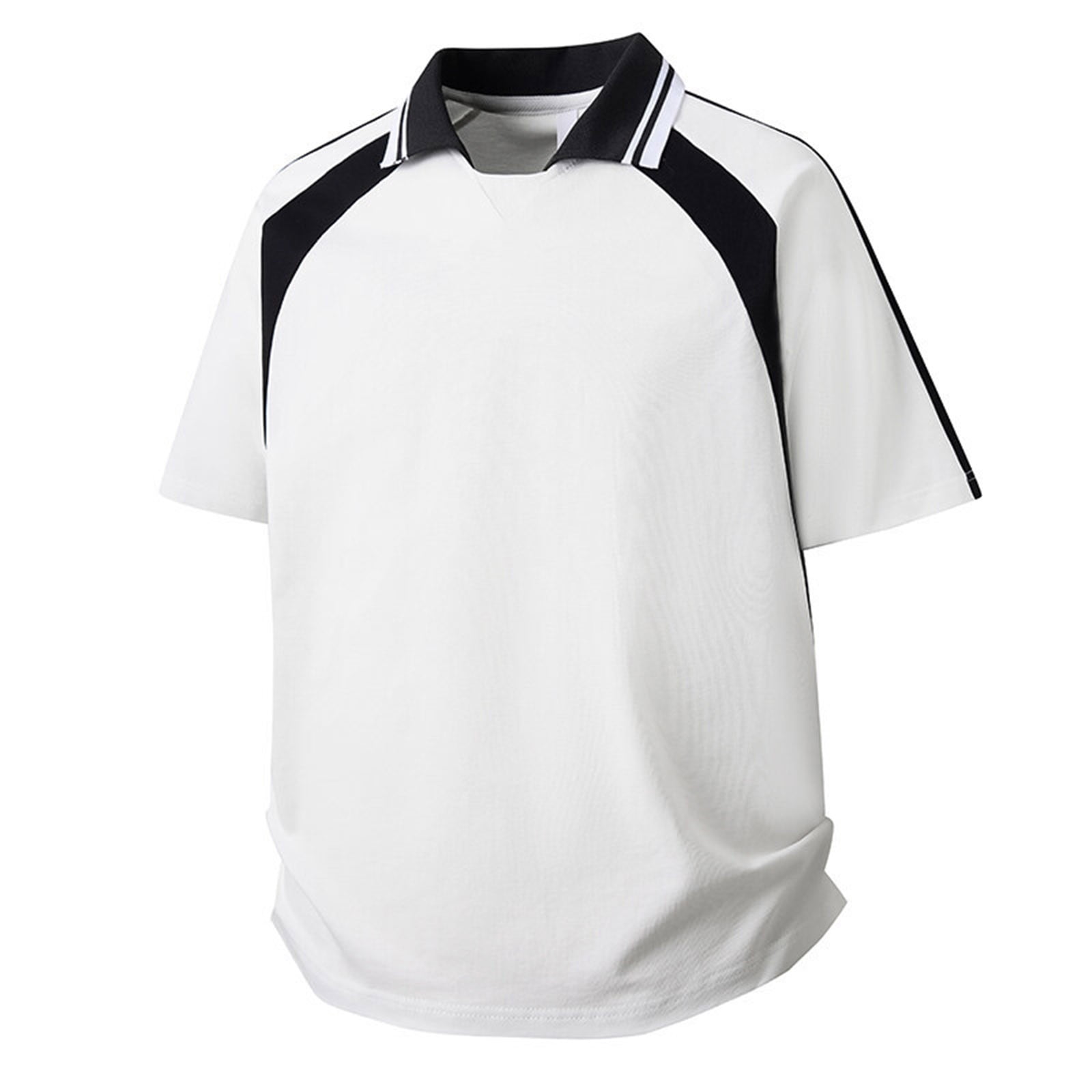 2025 Men's New Shirt Color Patchwork T Shirt Top, Lapel Design, Durable ...