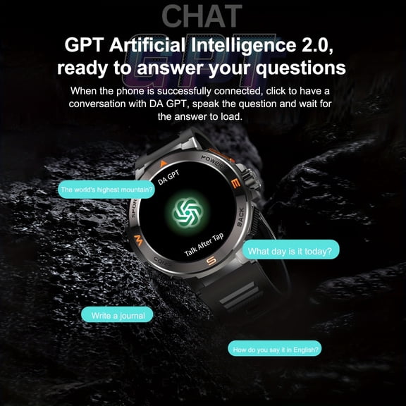 2025 Men's Outdoor Smartwatch | 1.43" Display | Call Answer/Make | AI GPT Chat | 100+ Sports Modes | Sleep & Step Tracking | iOS & Android | Camping Hiking Gift
