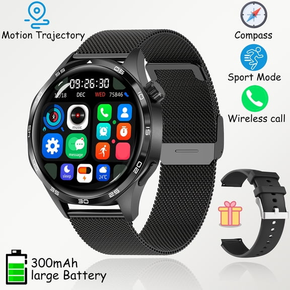 2025 Men's Outdoor Sports Smart Watch, 1.53-inch 360*360 HD Screen, GPS Tracking, Wireless Calling, Voice Assistant, Sleep Monitoring, Weather Forecasting, Compass, Pedometer