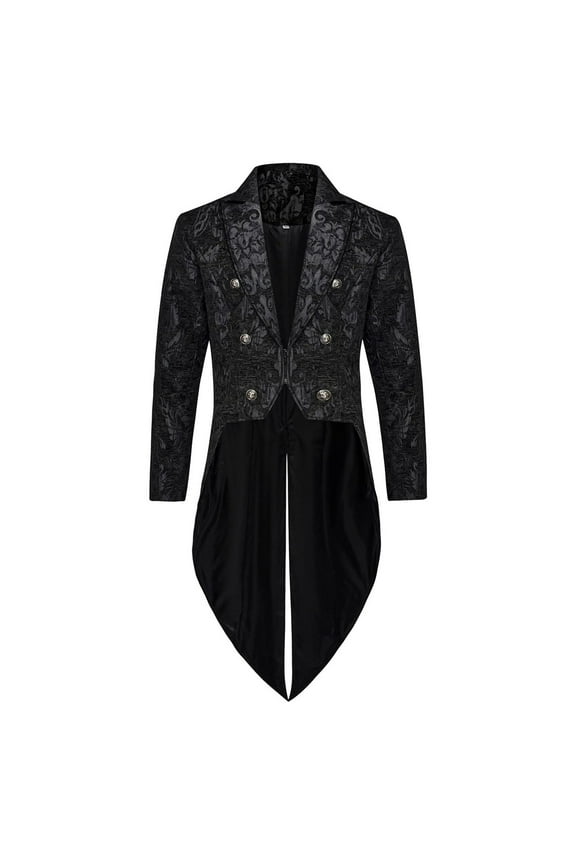 2025 Men's Steampunk Vintage Tailcoat Jacket Gothic Victorian Coat Uniform Halloween Medieval Renaissance Top