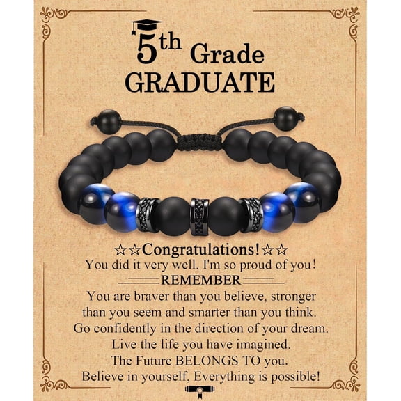 2025 Men's high school/kindergarten/pre-school/fifth/sixth/eighth grade/college/master's/middle school graduation gift bracelet for son grandson nephew boyfriend friend